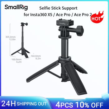 Soporte para Selfie Stick SmallRig para Insta360 X5 / Ace Pro / Ace Pro 2 con Adaptador de Liberación Rápida, Soporte 2 en 1 para Trípode para Grabación