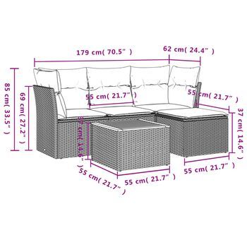 Conjunto De Sofá Exterior (incluye Cojines, Conjunto De Cinco Piezas)