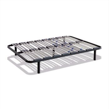 Somier Multiláminas 90 X 200 Cm Tubo De Acero 40x30mm Refuerzo Lumbar Patas 25 Cm