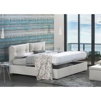 talamo italia cama individual y media con contenedor giulia made in italy cama con revestimiento de tela apertura frontal apta para colchon de 120x190 cm blanco