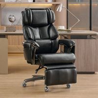 silla de oficina con masaje y calefaccion reclinable 90r150 reposapies y cuero pu negro