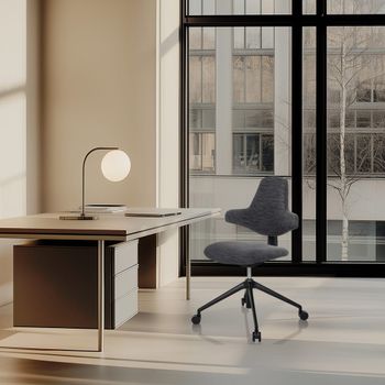 Silla de oficina profesional tela gris