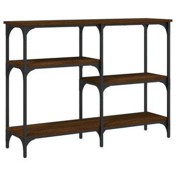 Mesa Consola Madera De Ingeniería Marrón Roble 102x29x75 Cm Vidaxl