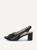caprice heeled sandal black made of leather with block heel size 40