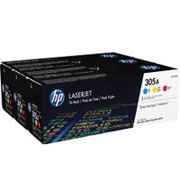 hp 305a cyanmagentayellow original toner cartridges - tri-pack cf370am