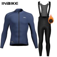 inbike-conjunto de jersey termico de ciclismo para hombre camiseta transpirable de manga larga para bicicleta pantalones con pechera ropa para bicicleta de montana invierno
