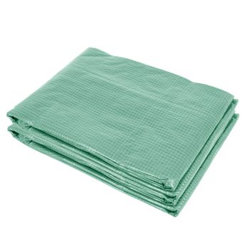 Outsunny Cubierta de Repuesto para Invernadero de Jardín 9 m² lona 3x3x2 m PE Anti-UV impermeable 6 ventanas + Puerta Enrollable con Cremallera   Aosom España