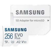 samsung evo plus microsdxc 256gb uhs-i u3 v30 clase 10  adaptador sd