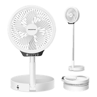 aigostar paula - ventilador de pie portatil plegable ventilador usb ventilador con altura ajustable hasta 1m lampara aro de luz led puerto de carga usb 8000 mah autonomia 22h y 4 velocidades