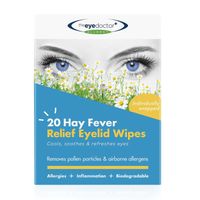 the eye doctor biodegradable hayfever relief eyelid wipes