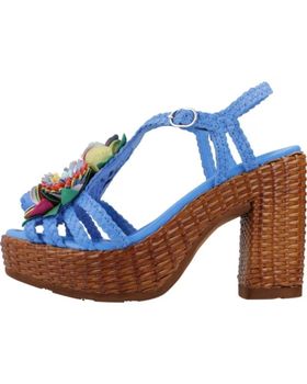 de PONS QUINTANA SANDALIAS MUJER MODELO CANNES COLOR AZUL TRENZADO