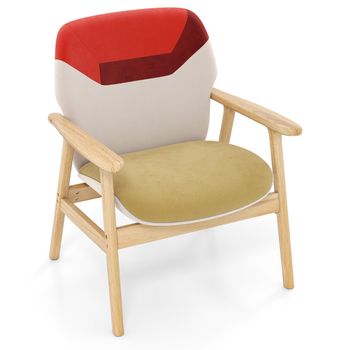 Costway Sillón Moderno Tapizado Brazos Laterales Respaldo Espacioso Cojín Acolchado Espuma Madera Caucho Sala Estar Oficina Hogar