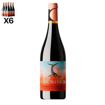 Arte Sabor Caja De 6 Botellas De Vino Sursum Corda Joven, 100% Garnacha, Cebreros. Vendimia Del 2022. 75cl Con 15% Vol. 7,5x7,5x30 Cm. Color: Único