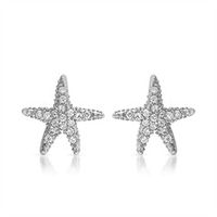 pendientes de plata 925 con circonita estrella de mar