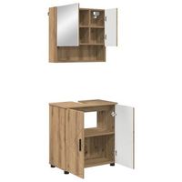 juego de muebles de bano 2 uds roble artisan 61 x 35 x 64 cm vidaxl