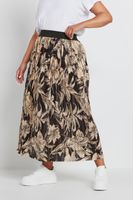 yours falda larga plisada negra de flores mujer curvy y tallas grandes yours