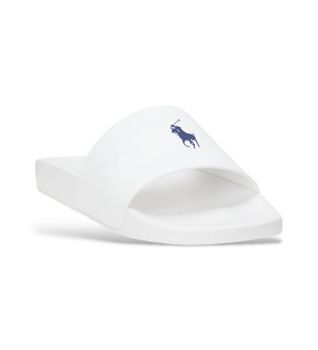 Polo Ralph Lauren para hombre. 809961001004 Chanclas Signature blanco (41), Plano, Ninguno, Casual, Beachwear