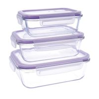 set 3 recipientes hermeticos vidrio