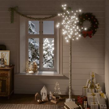 Vidaxl Árbol De Navidad Led Blanco Frío Sauce Interior Exterior 2,2 M