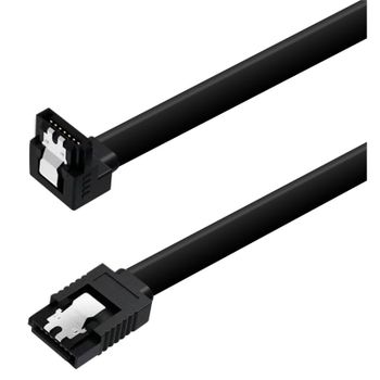 PcCom Essential Cable SATA III 6gbs AWG26 Compatible con 2 y 1 0.5m Acodado
