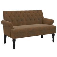 banco banco con respaldo acolchado 120 x 62 x 755 cm pvc aspecto ante marron dec024653