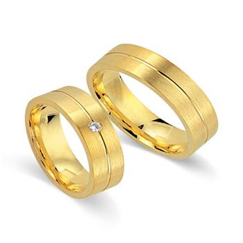 Alianzas 8 quilates oro amarillo con diamante