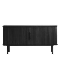 aparador con puertas correderas de madera estriada l160cm - negro
