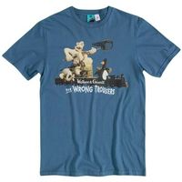dessins animes camiseta the wrong trousers train scene para mujer