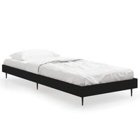 cama individual  cama para adultos  estructura de cama madera contrachapada negra 75x190 cm