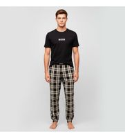 boss para hombre 50535875 set de pijama liso y a cuadros negro m algodon manga larga