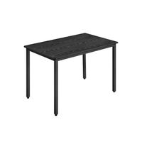 mesa de comedor para 4 personas rustico marron y negro negro ebano  negro mate