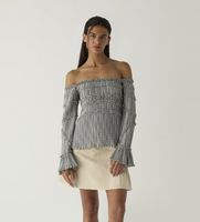 laagam para mujer m2301f01 blusa petra de cuadros texturizada gris xs casual poliester manga larga