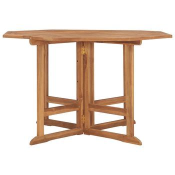 Mesa De Comedor De Jardín | Mesa De Exterior Plegable Teca Maciza 110x110x75 Cm