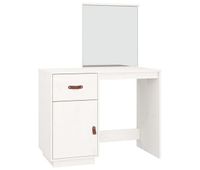 vidaxl mesa tocador de madera maciza de pino blanca 95x50x134 cm