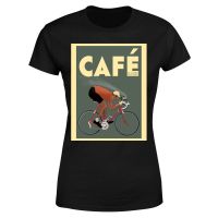 cafe racer womens t-shirt - black - xs - black