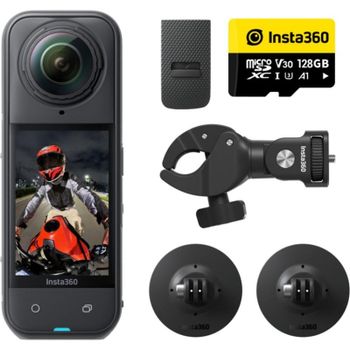 Cámara Deportiva Insta360 X5 Motorcycle Bundle 8K UHD WIFI 360º Estabilización Avanzada BT