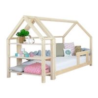 cama cabana con estante 80 x 160 barnizada
