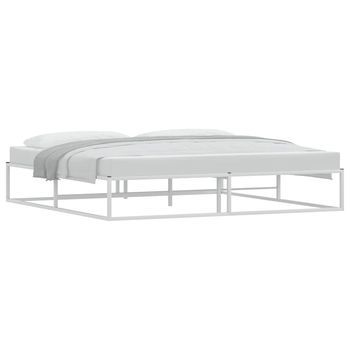 Cama Matrimonial | Cama Para Adultos | Estructura De Cama Sin Colchón Metal Blanco 200x200 Cm