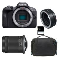 camara mirrorless canon eos r100 241 mp 4k uhd rf-s 18-150mm f35-63 is stm wifi  bolsa  sd