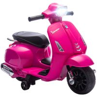 aiyaplay moto electrica para ninos de 2-6 anos con bateria 6v faro bocina y ruedas auxiliares rosa