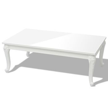 Mesa De Centro Blanco Brillante 115x65x42 Cm Vidaxl