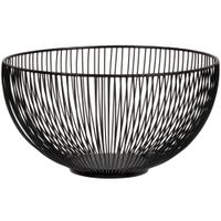 cesta de acero con alambre negro