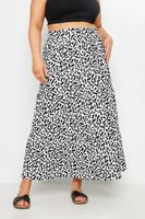 yours falda larga escalonada blanca estampada mujer curvy y tallas grandes yours