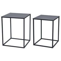 juego de mesitas 2 unidades acero negro mate homestyling