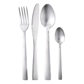 Set de 24 cubiertos en acero inoxidable mate