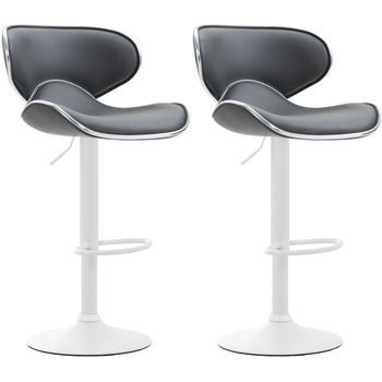 Set De 2 Taburetes Las Vegas Simil Cuero Gris 49x46x88 Cm Clp