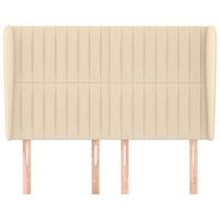 cabecero cama mueble de dormitorio con orejas de tela 147 x 23 x 118128 cm crema m020003120