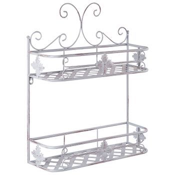 Estantería De Metal Gris 52 Cm Baño Pared Envejecido Vintage Marayes