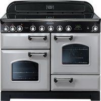 rangemaster classic deluxe 110 electric induction range cooker - royal pearl  chrome