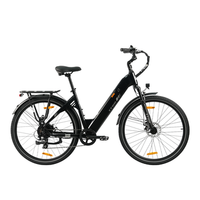 bicicleta electrica urbana ttgo c3se bateria de 36v 18ah neumaticos de 28r negra